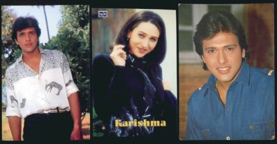 Bollywood actors Govinda, Karishma Kapoor. 9 rare postcards. - Image 2